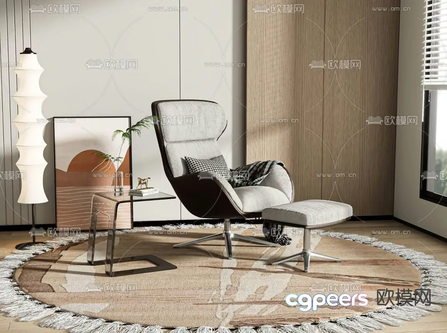 Modern chair leisure chair 3d model