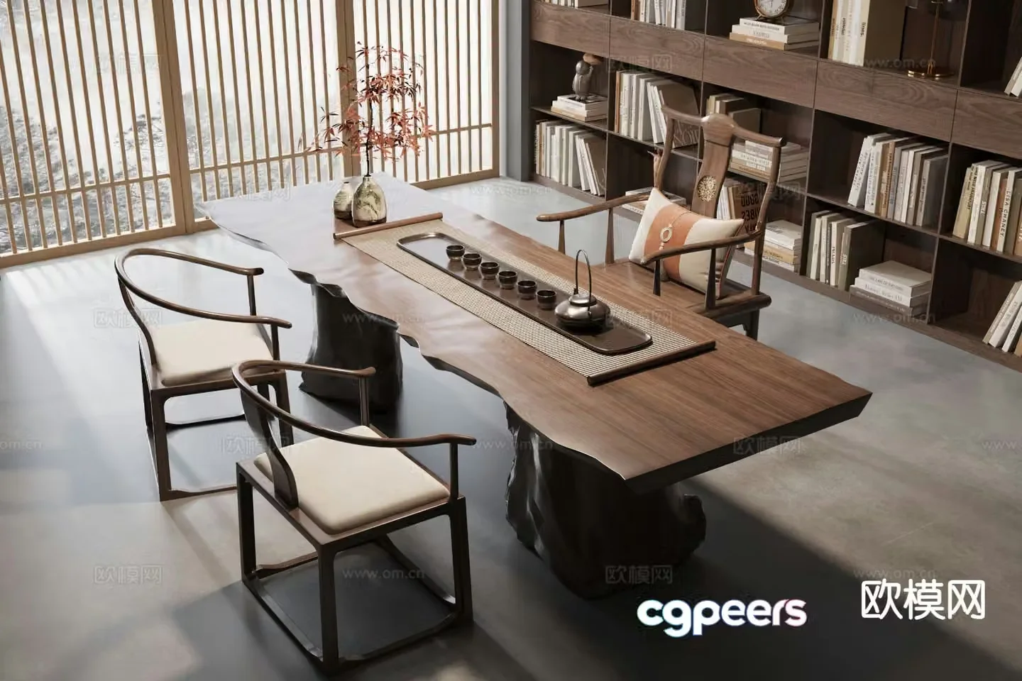 New Chinese style tea table tea table 3d model