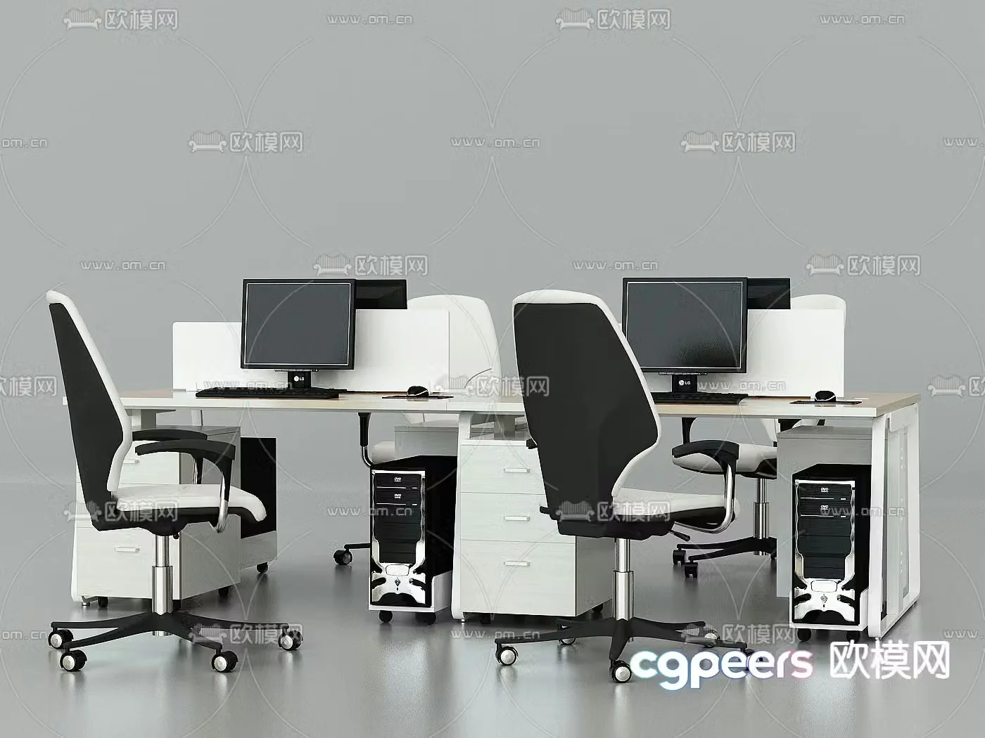 Card space desk workstation 3D model