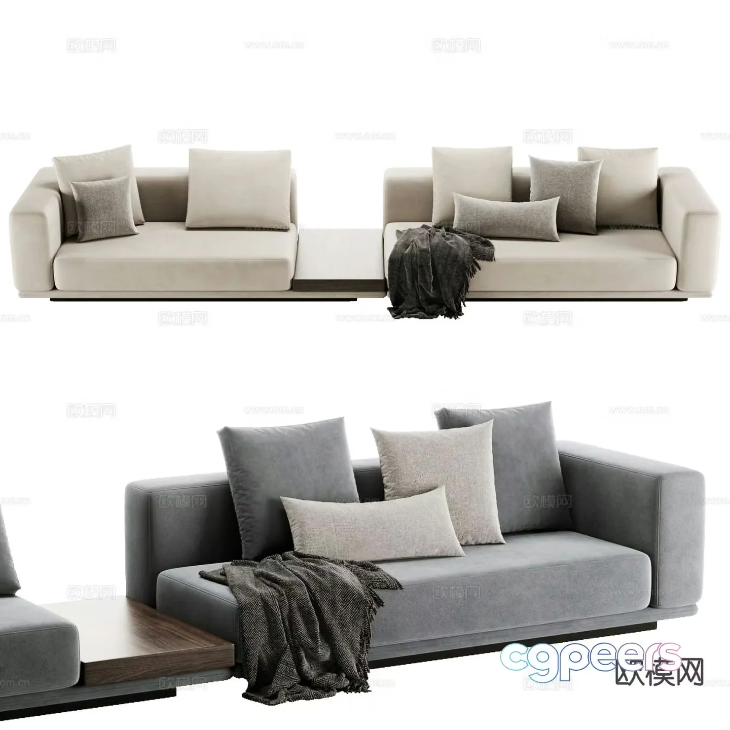 Minotti HORIZONTE multi-person sofa 3d model