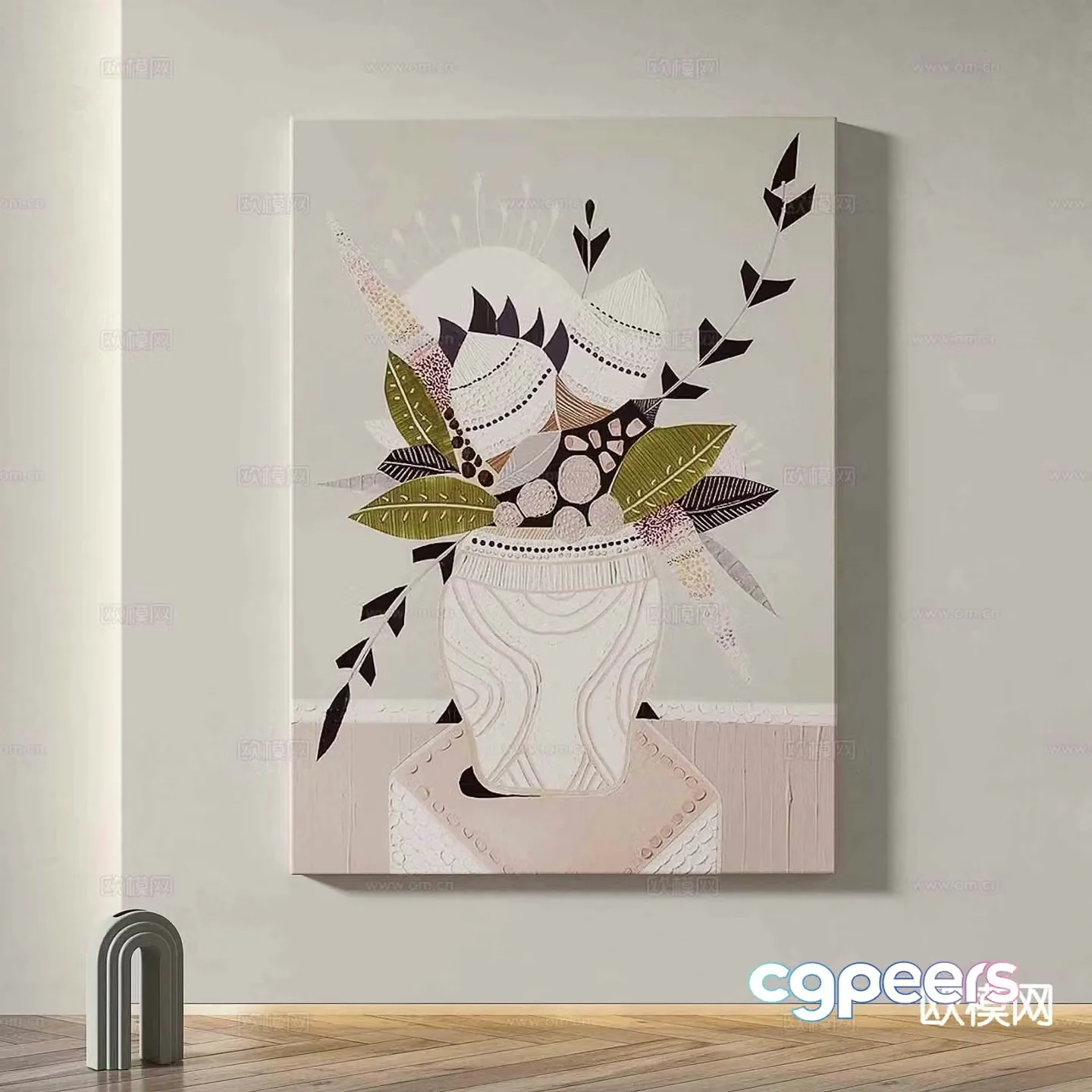 Retro painting simple painting oil painting decorative painting 3d model