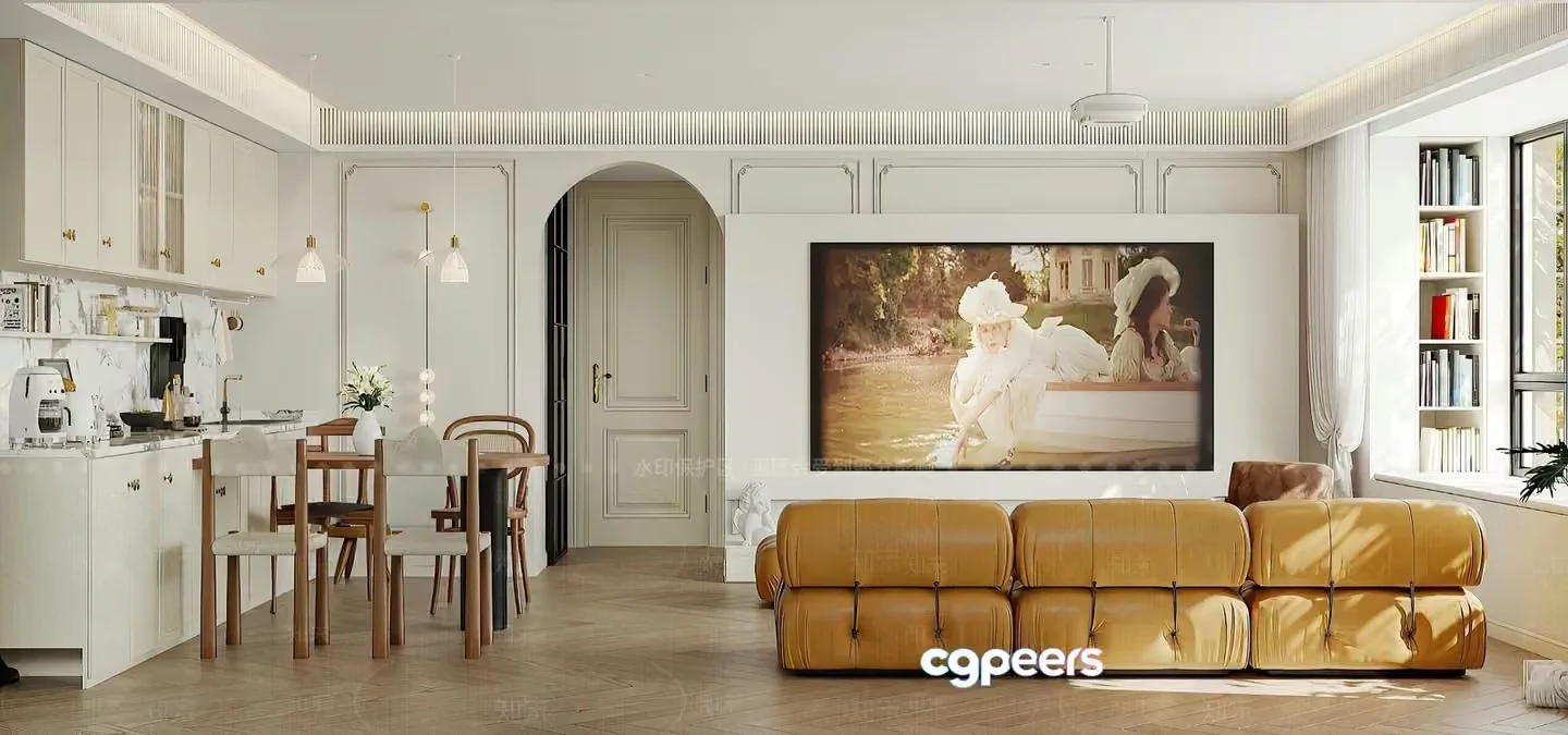 Modern Living Room 3D Model – 10395 – VRAY Render