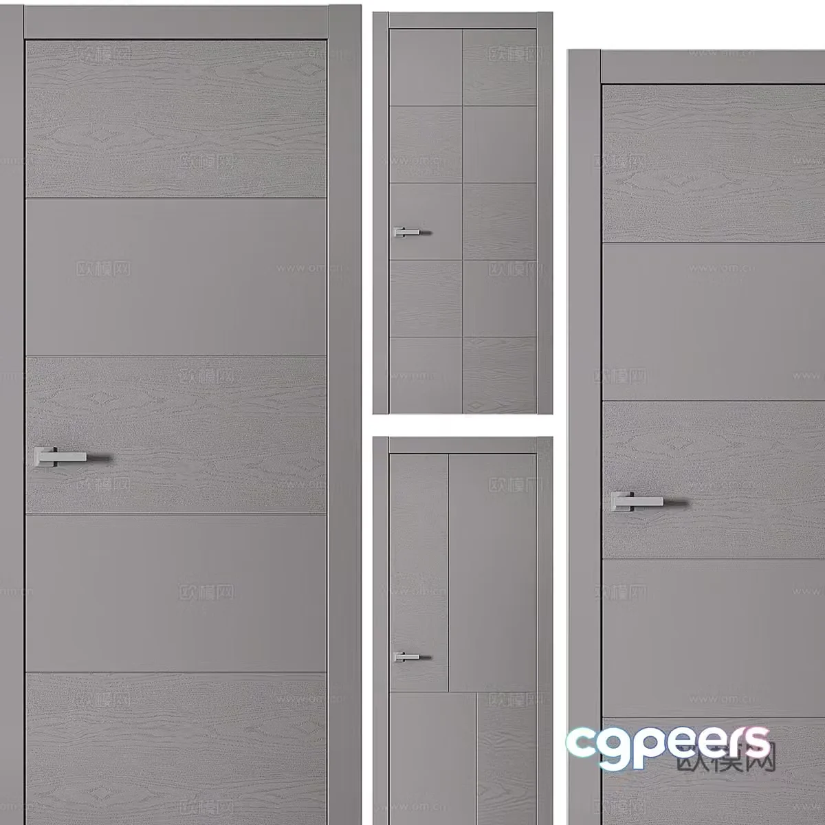 Modern minimalist door single door swing door 3d model