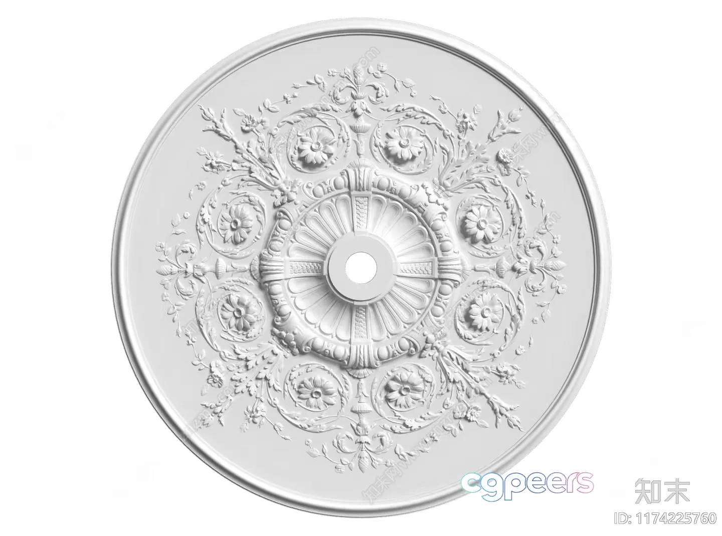 White Decorative Ceiling 3D Model – 11001 – CORONA Render
