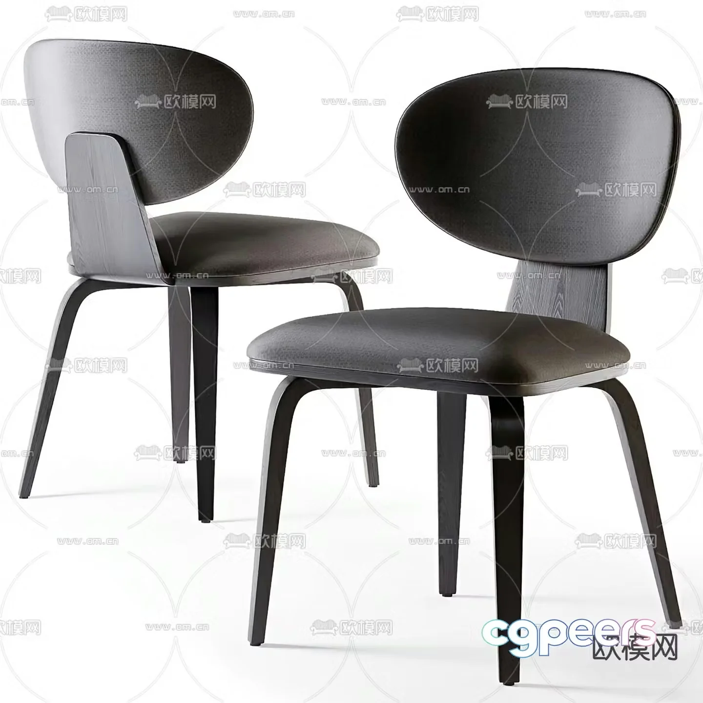 Modern chair dining chair 3d model