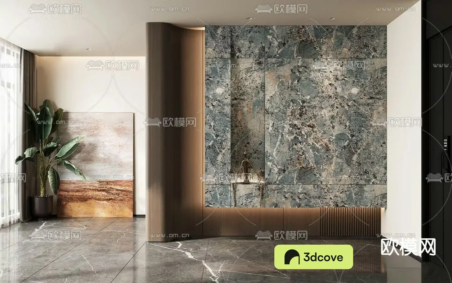 Modern art entrance partition