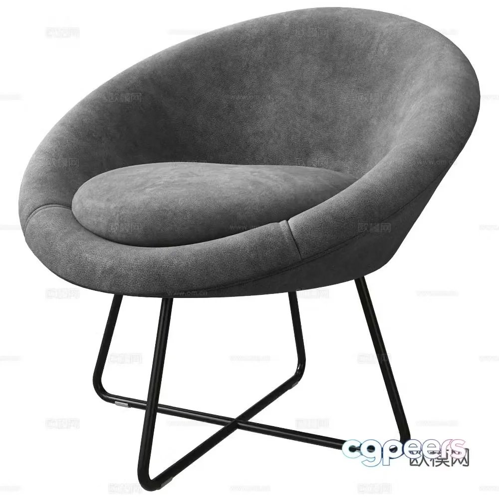 Lavanya Italian leisure chair Armchair Single sofa Sofa chair 3d model