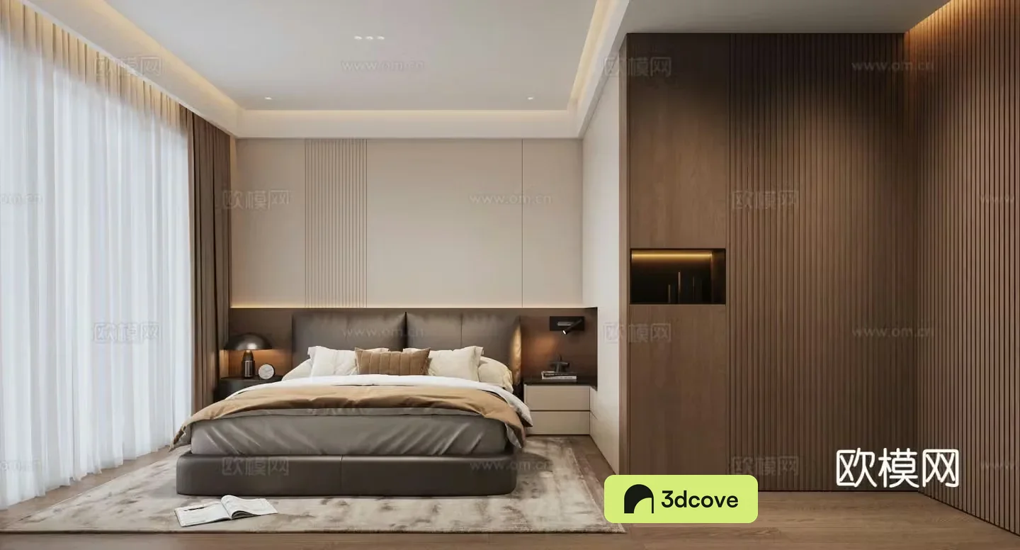 Italian minimalist master bedroom