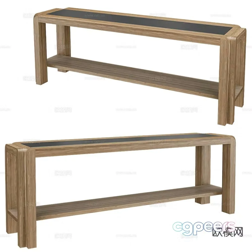 Modernature table table bench 3d model