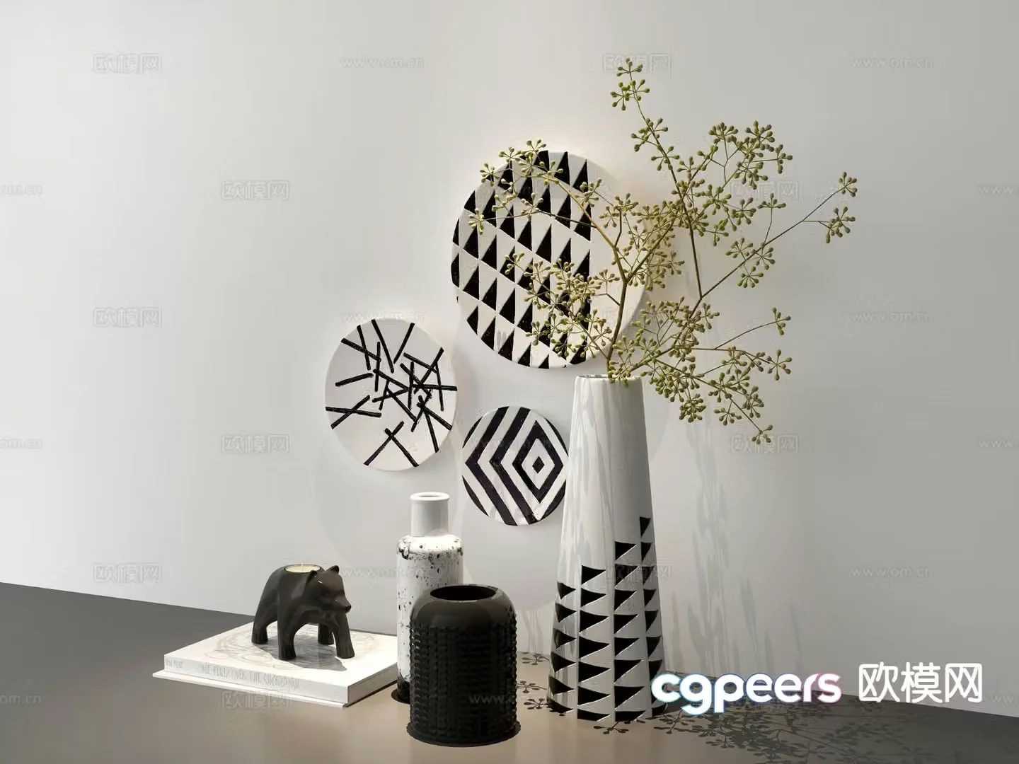 Modern ceramics furnishings ornaments 3d model