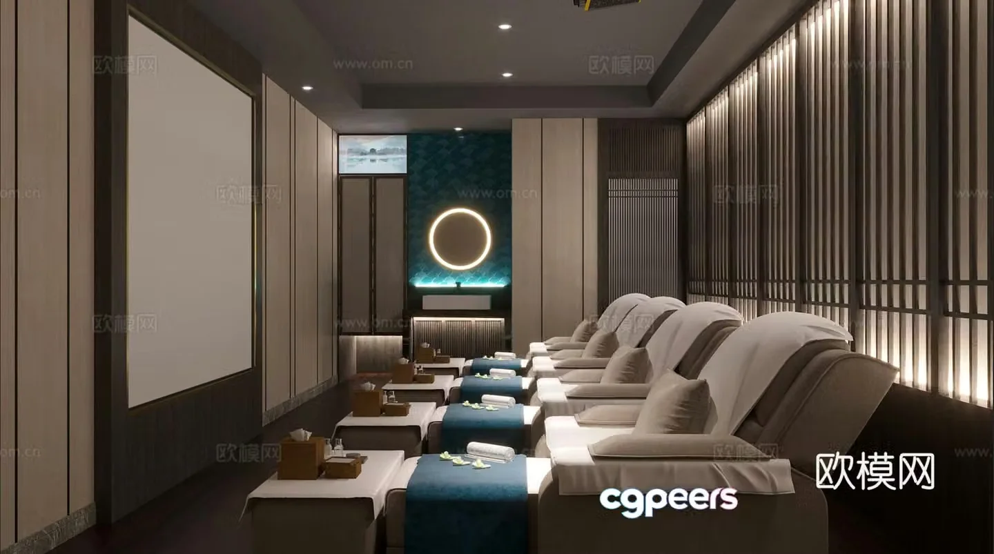 Modern SPA foot massage shop massage room 3d model