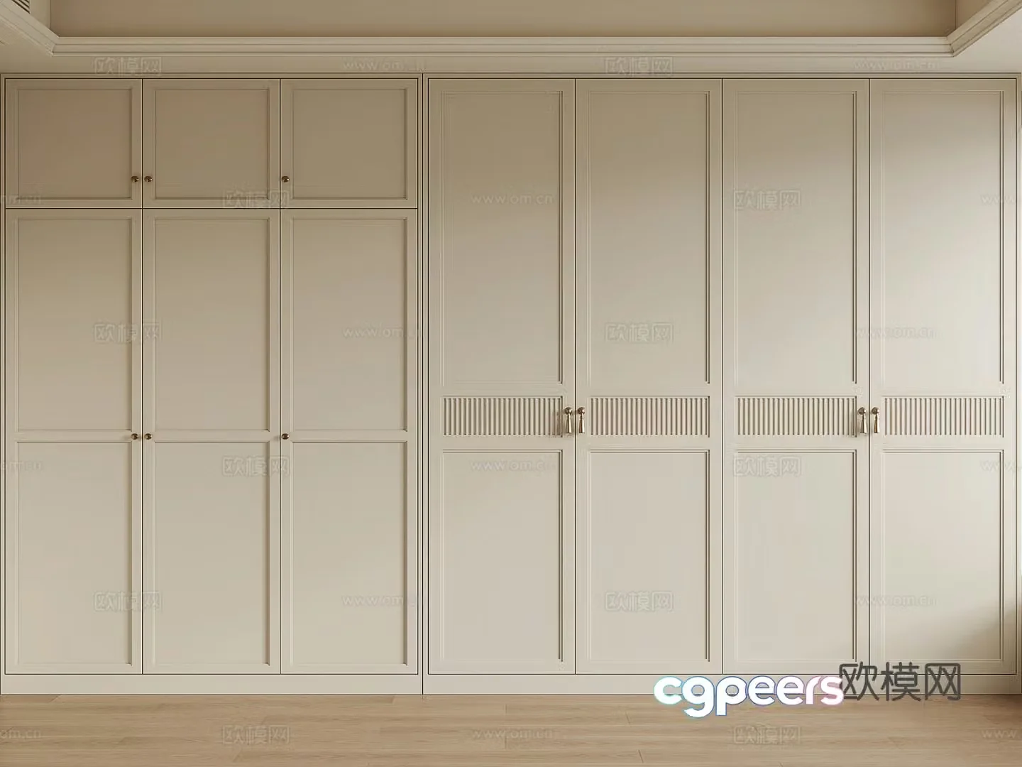 Cream style wardrobe 3d model