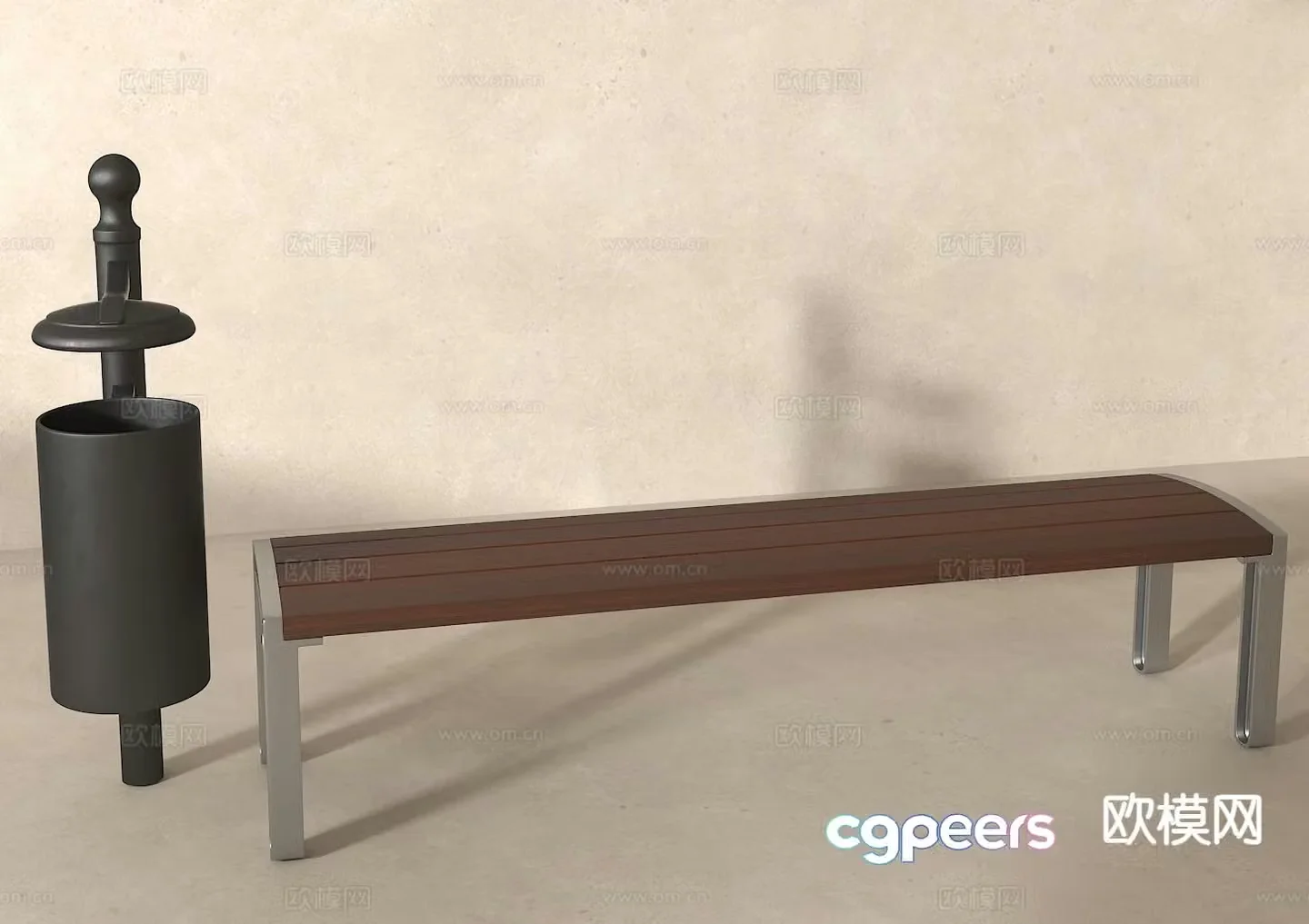 Park chair bench public chair bench 3d model
