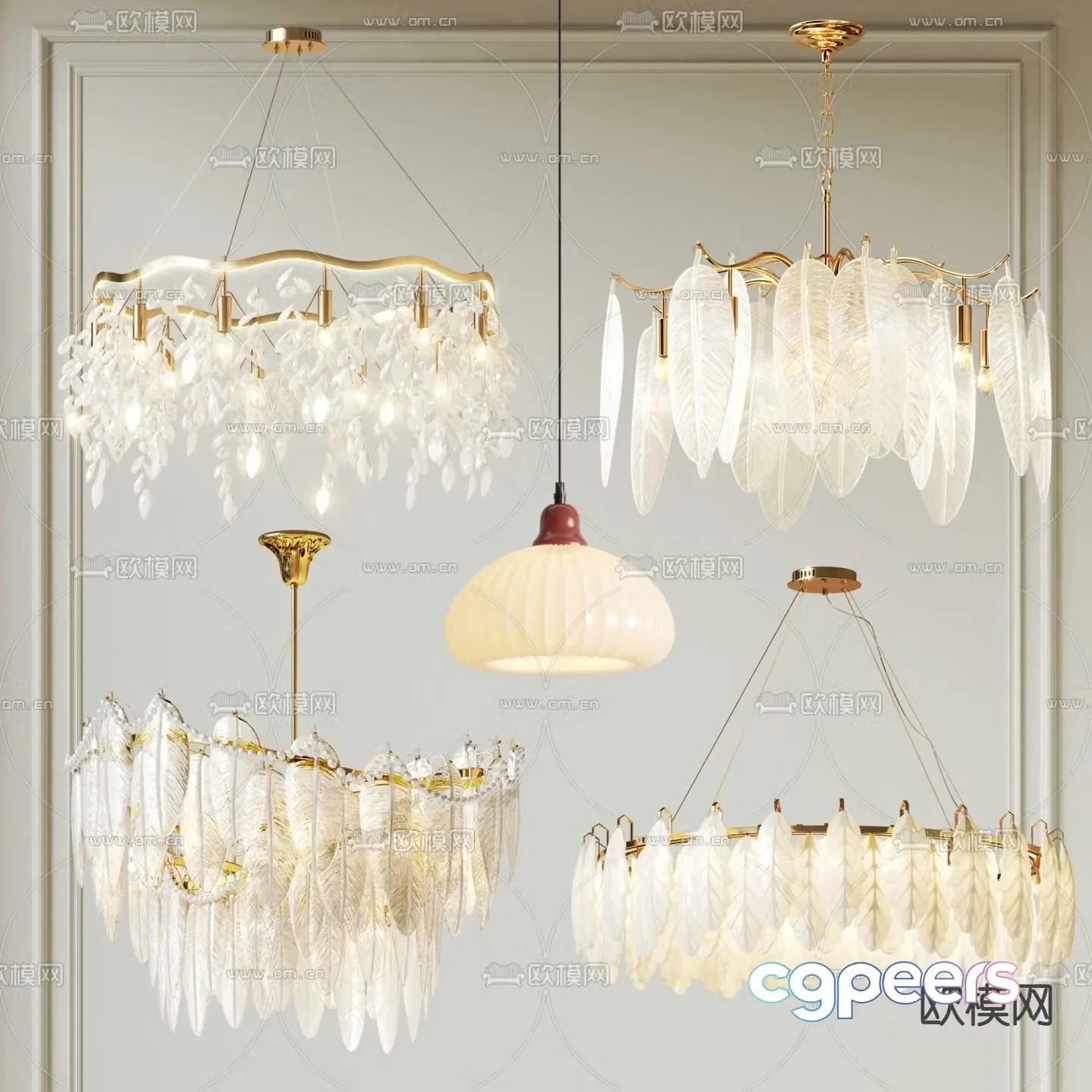 French metal chandelier 3d model
