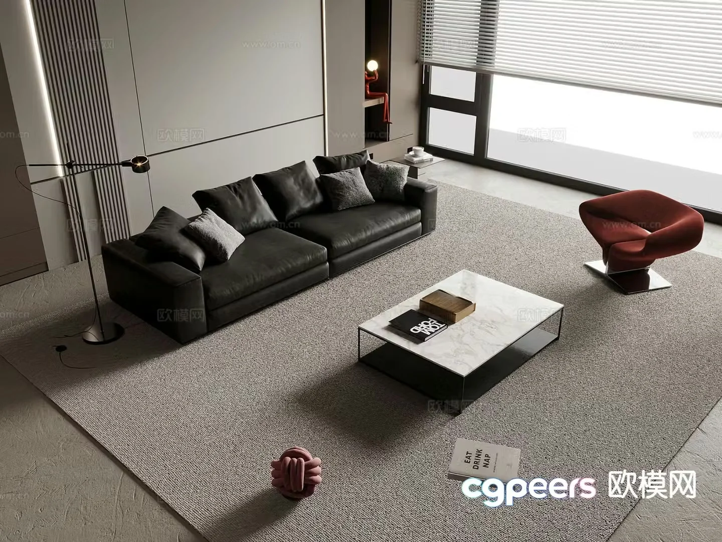 Italian sectional sofa 3d model