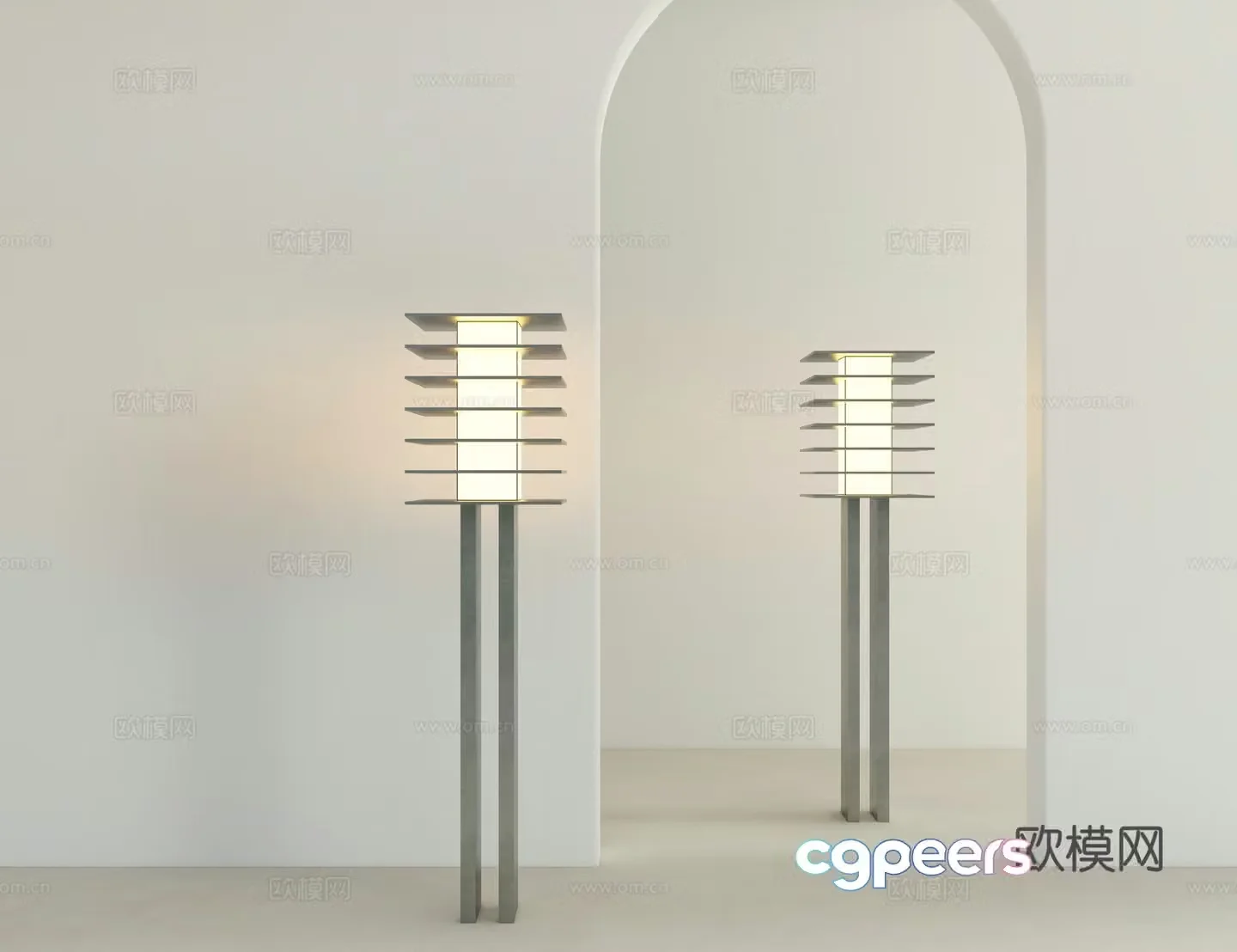 Modern floor lamp Metal floor lamp 3d model