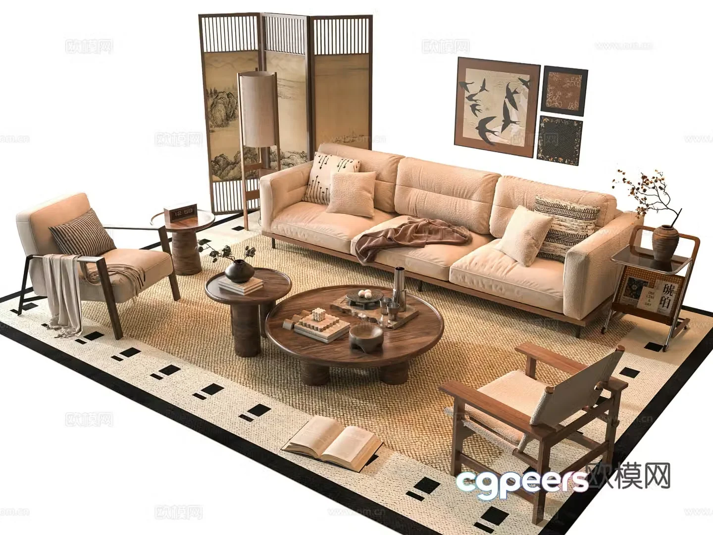Wasabi sofa combination 3D model