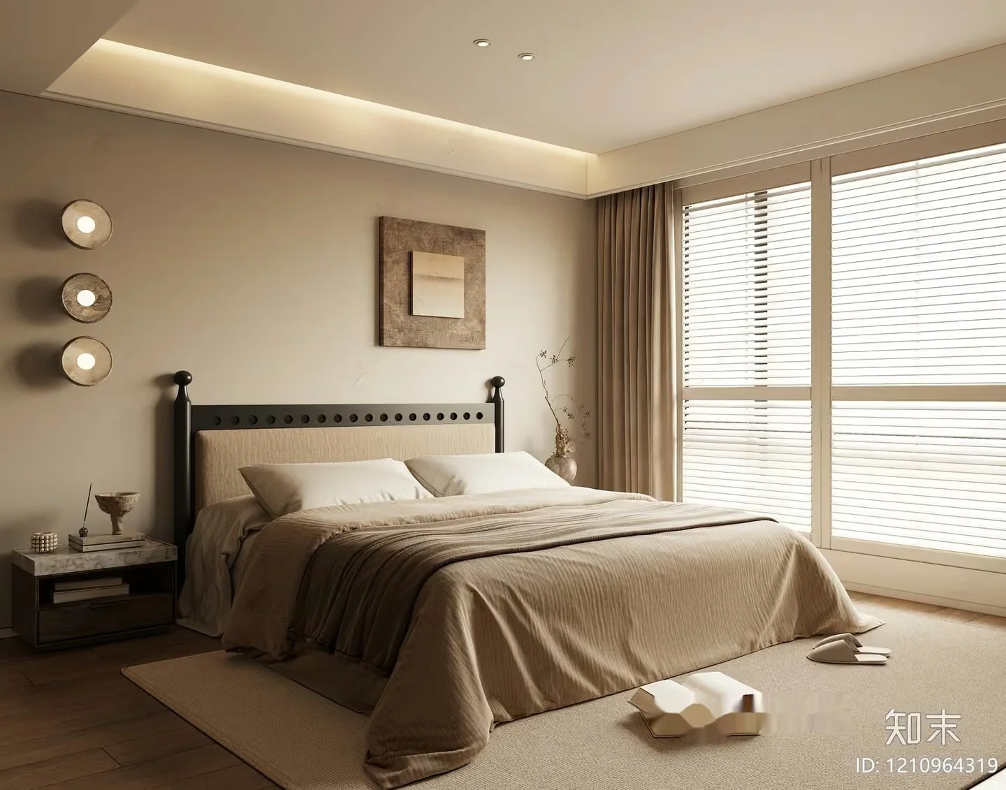 Cozy Bedroom 3D Model – 6902 – VRAY Render