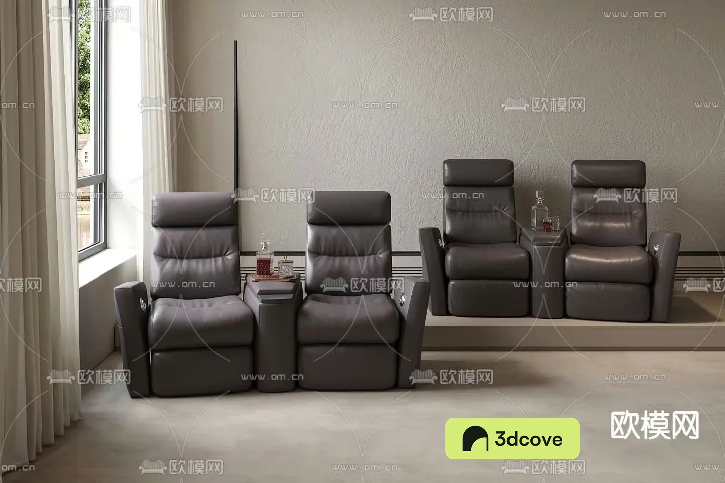 Minotti modern dark gray massage chair
