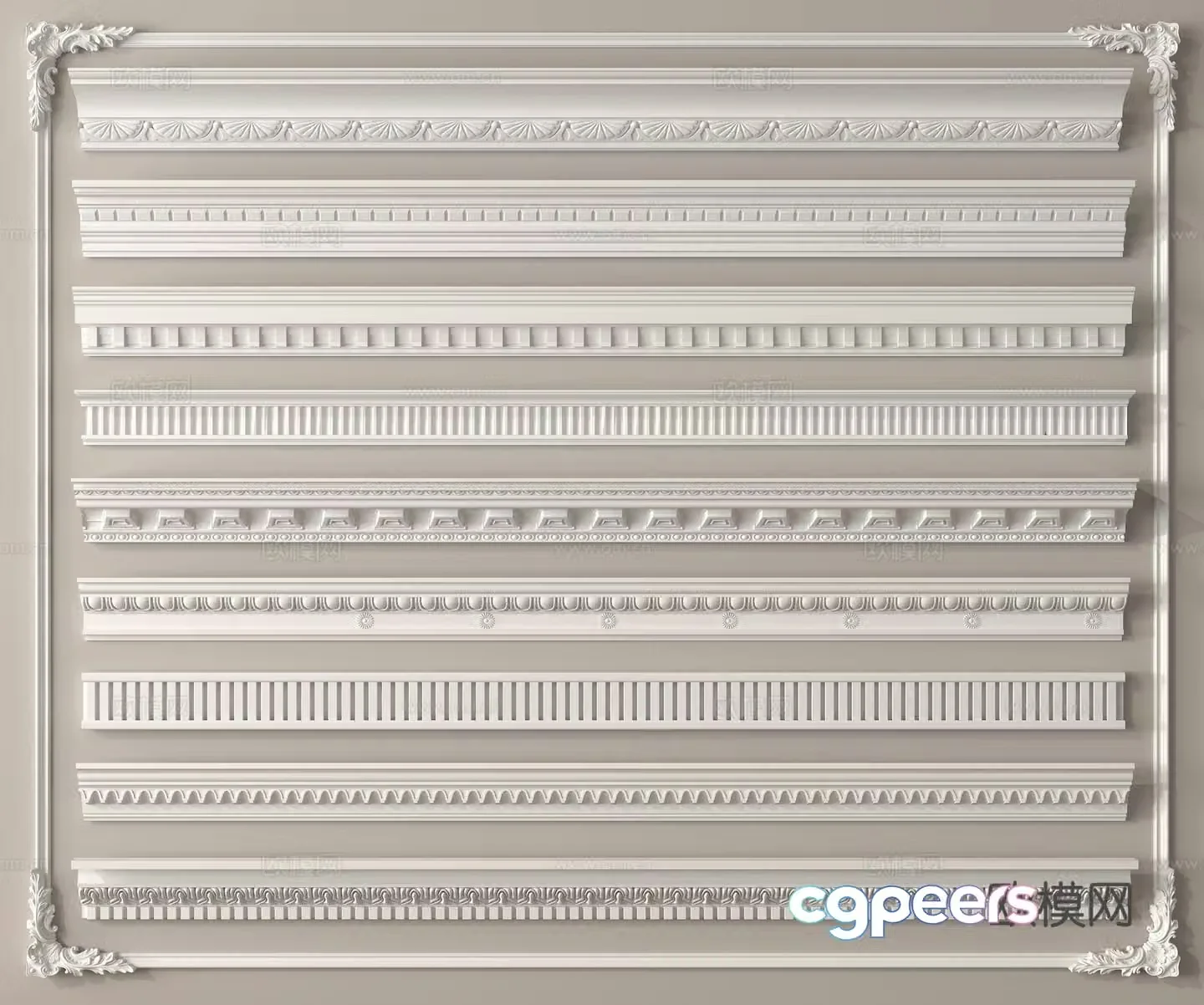 Gypsum lines Ceiling corner line 3d model