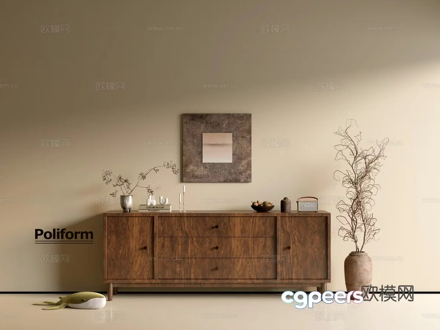 Modern wood grain cabinet ins wind minimalist wind cabinet whole cabinet sideboard balcony cabinet storage 3D model