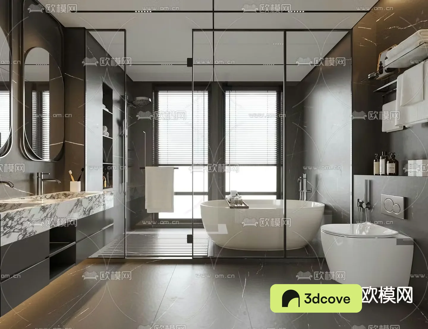 Modern bathroom toilet