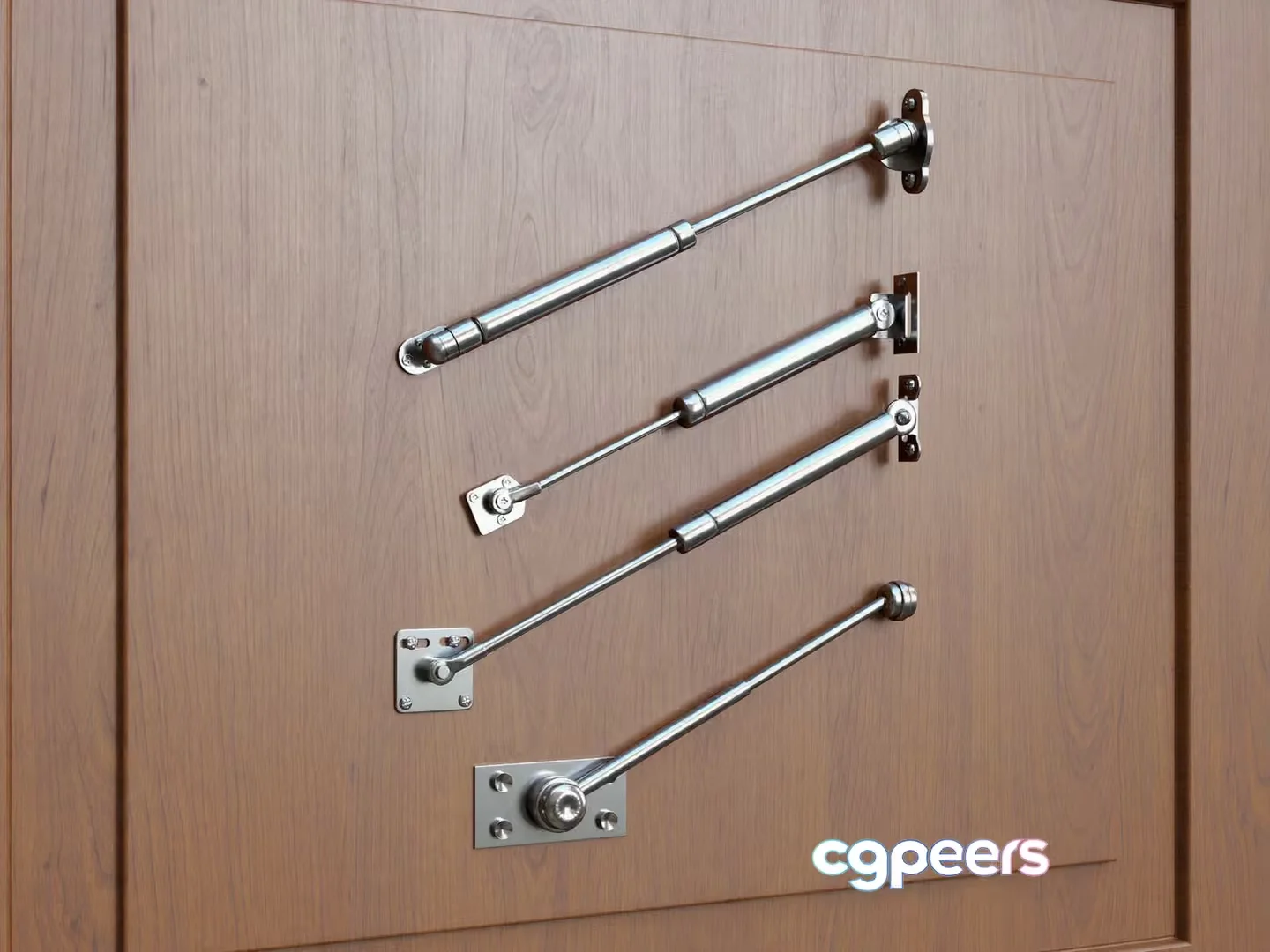 A Wooden Cabinet With Silver Hardware 3D Model – 5276 – CORONA Render