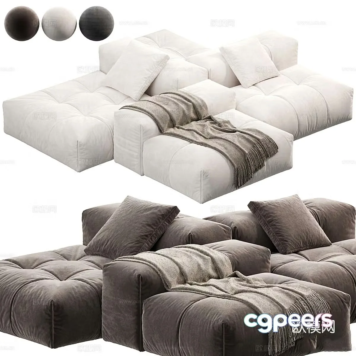 Modern Italian PIXEL combination sofa 3D model