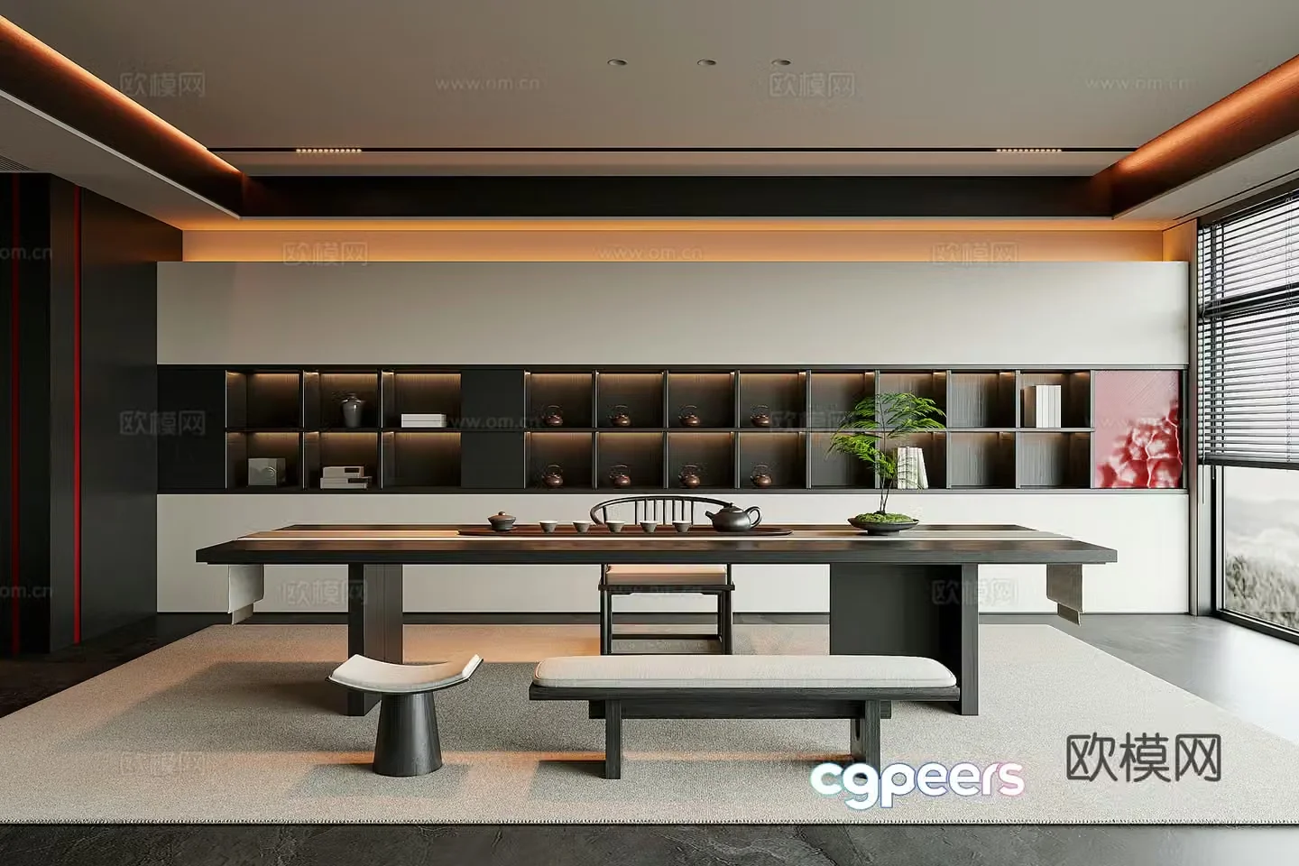 Modern tea room 3d model