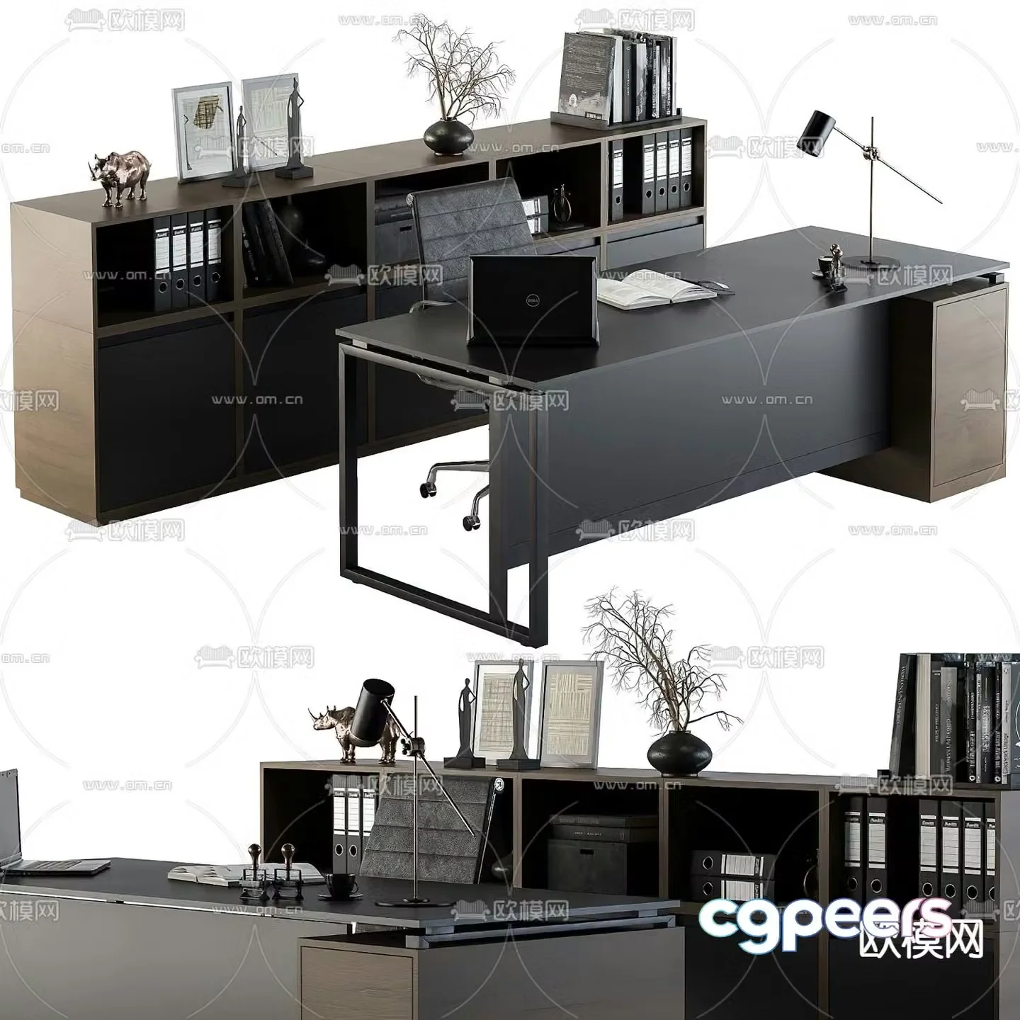 executive desk desk boss desk 3d model