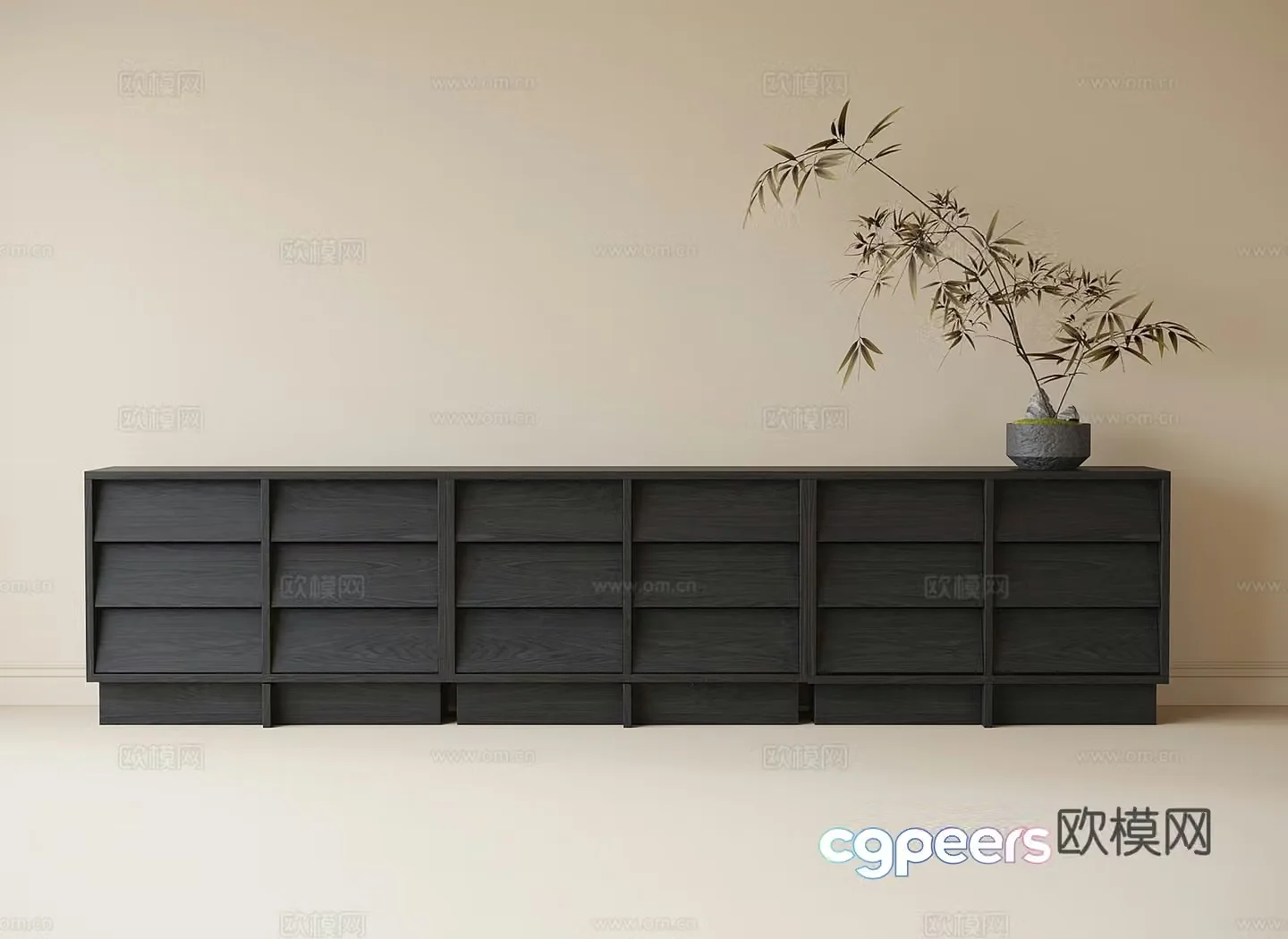 Modern side cabinet decorative cabinet 3d model