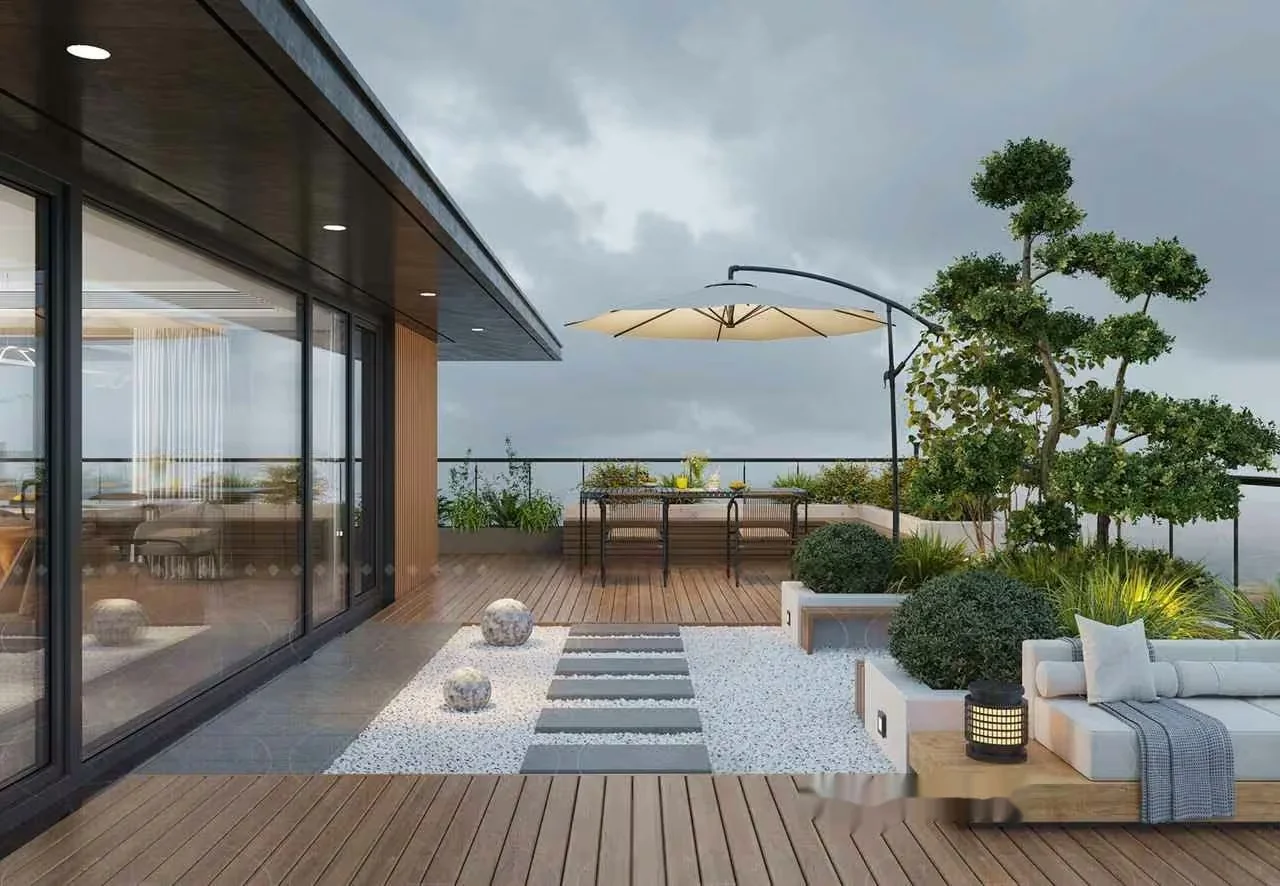 Modern Outdoor Patio 3D Model – 14194 – CORONA Render
