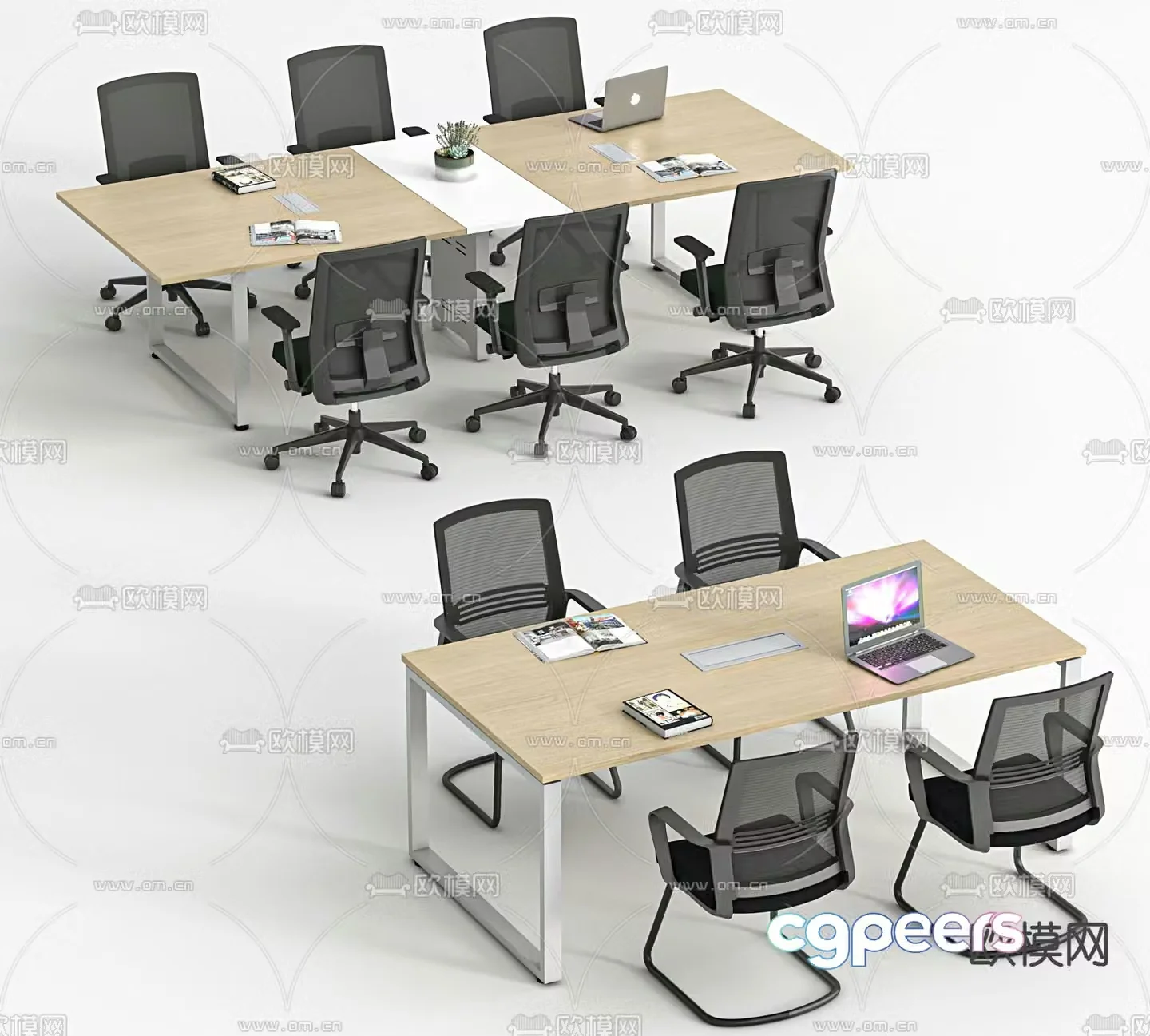 Modern conference table negotiation table training table 3D model