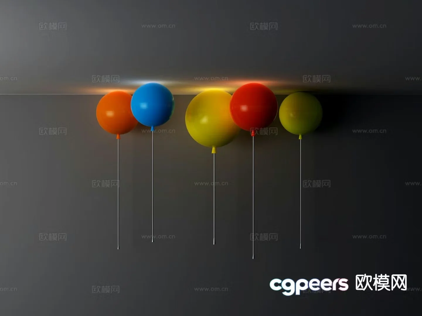 Modern balloon light 3d model