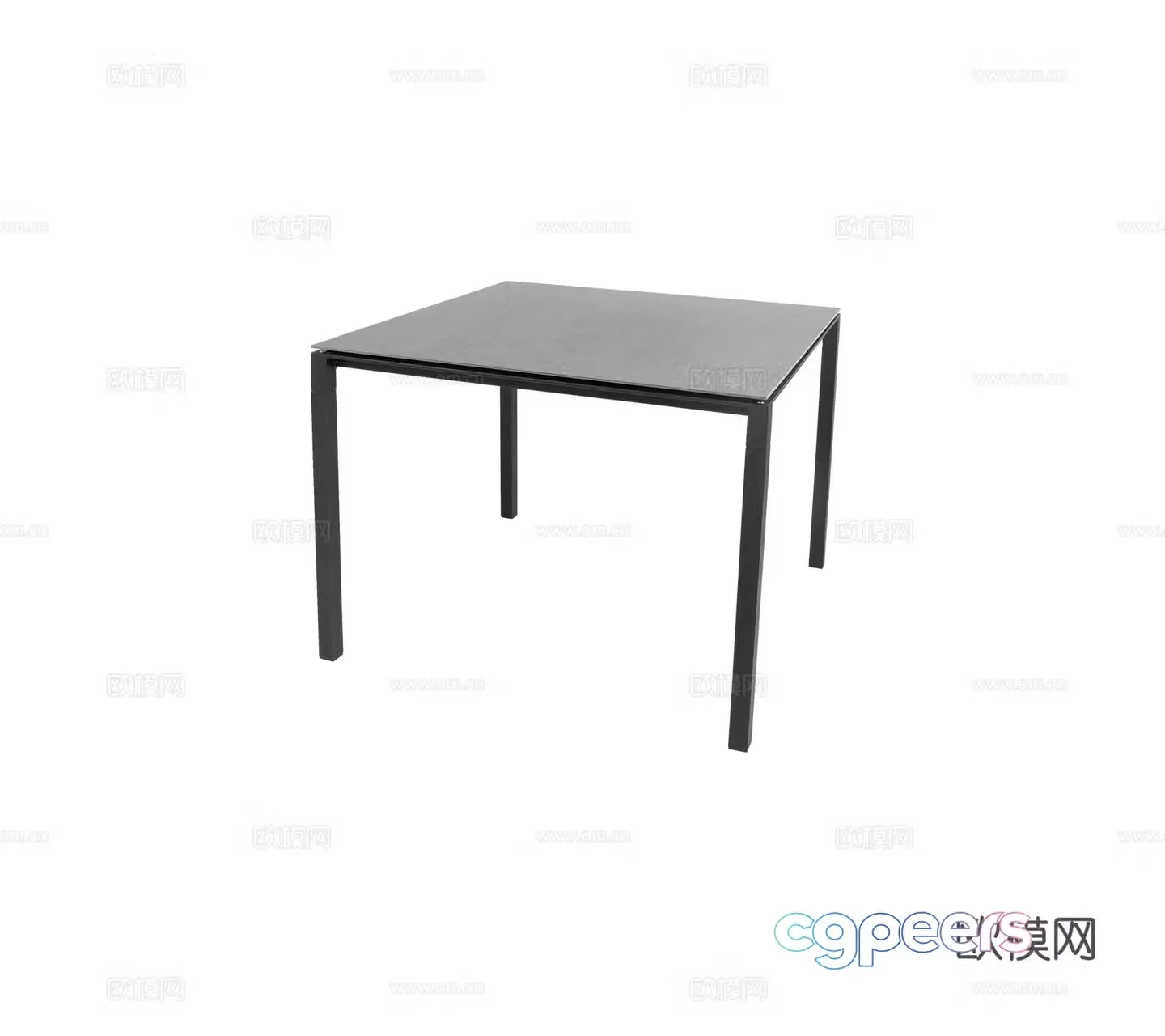 Modern Wasabi Dining Table Square Table Rock Slab Marble Eight Immortals Table Combination 3D Model