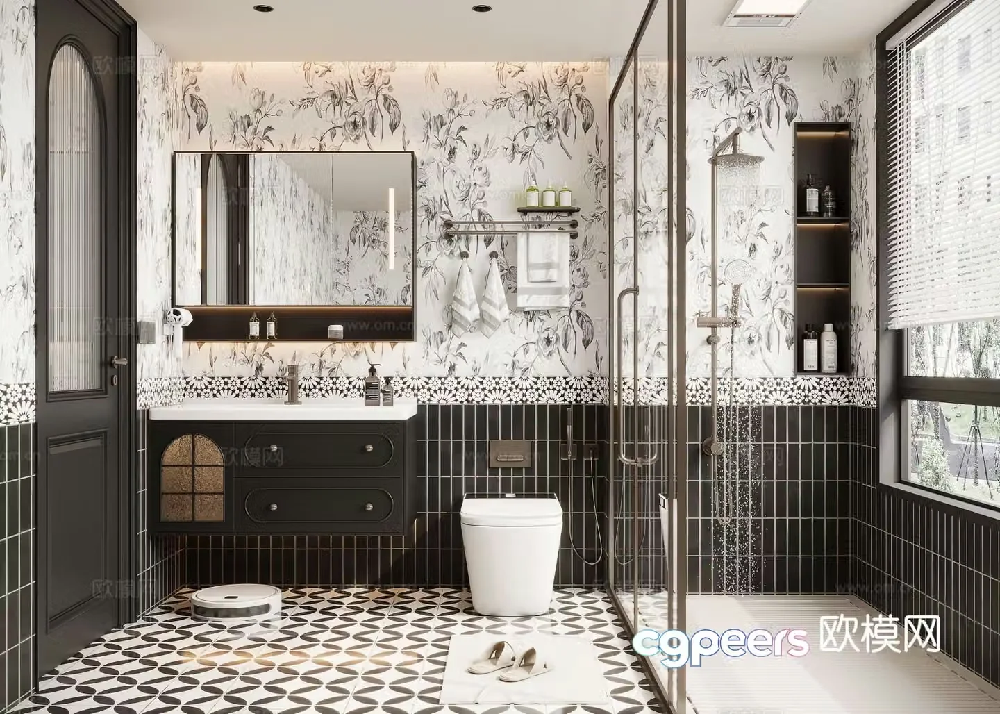 French bathroom bathroom 3d model