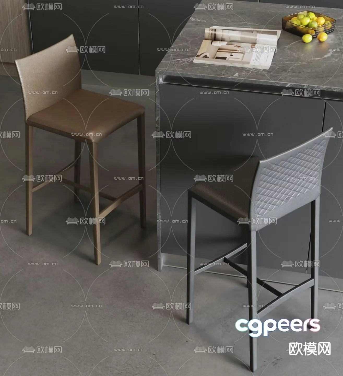 bar stool bar stool high stool 3d model