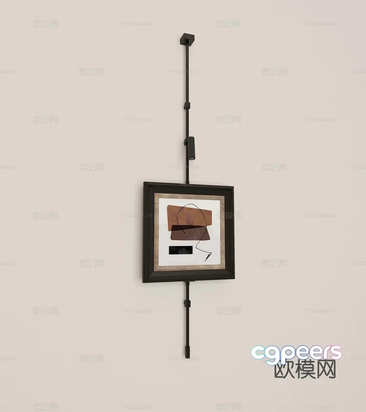 Modern retro wall lamp hanging painting 3d model