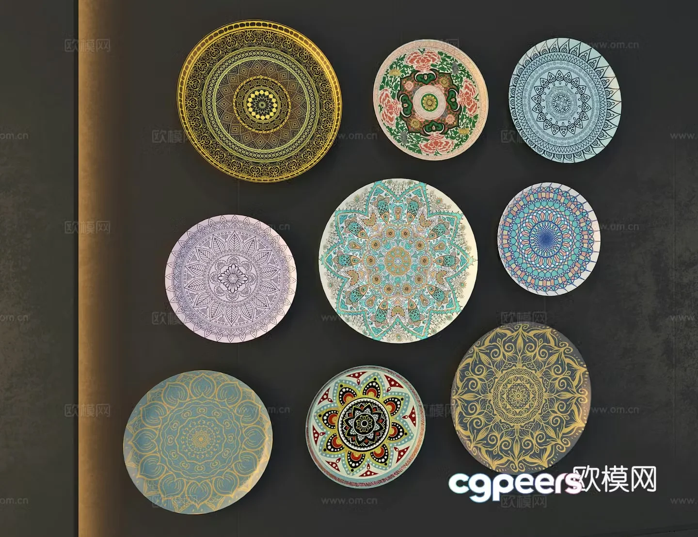 3d model of plate wall decoration