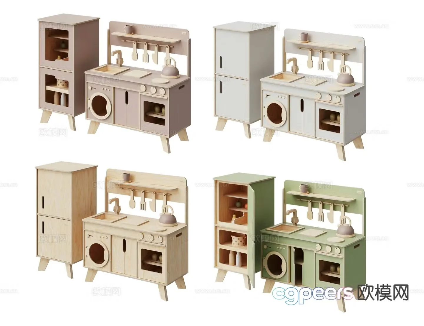 children’s kitchen kitchenware toys 3d model