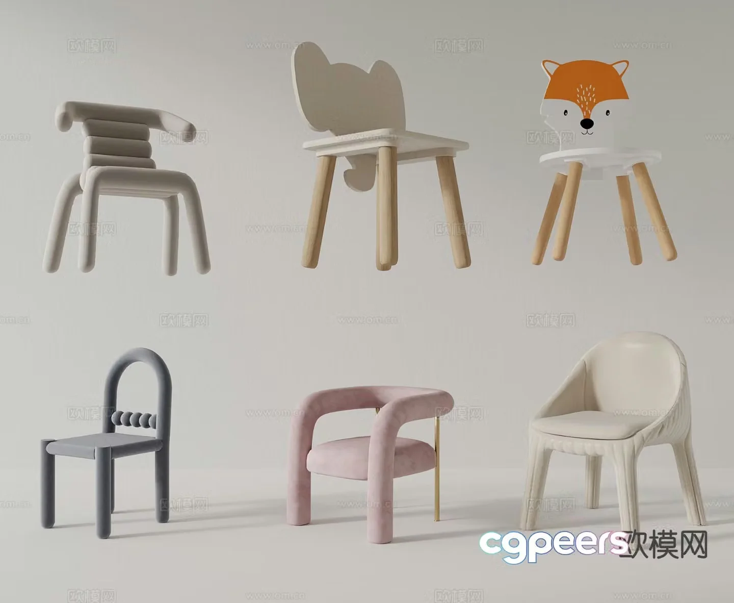 Modern children’s chair 3d model