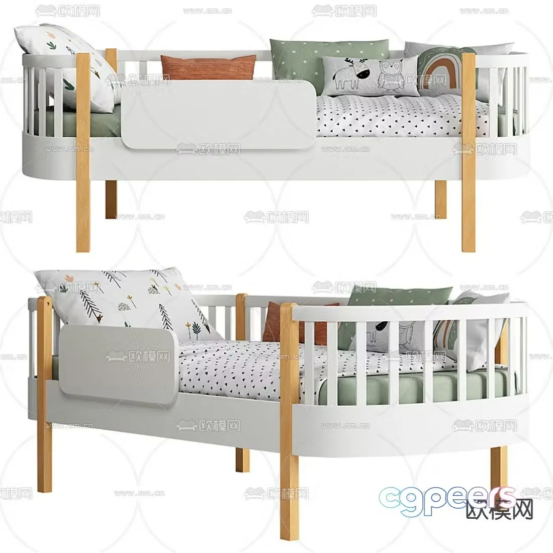 Nordic children’s bed 3d model
