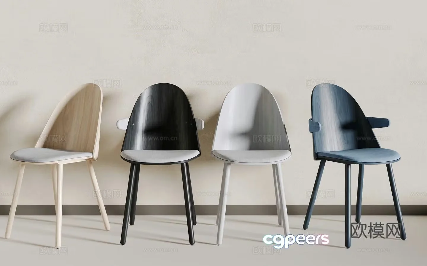 Modern dining chair 3d model