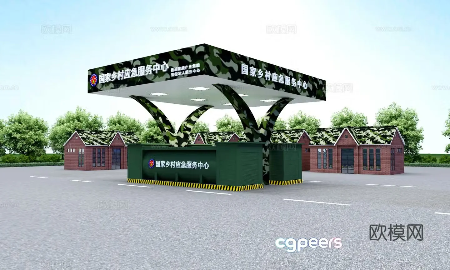 Gas station 3D model