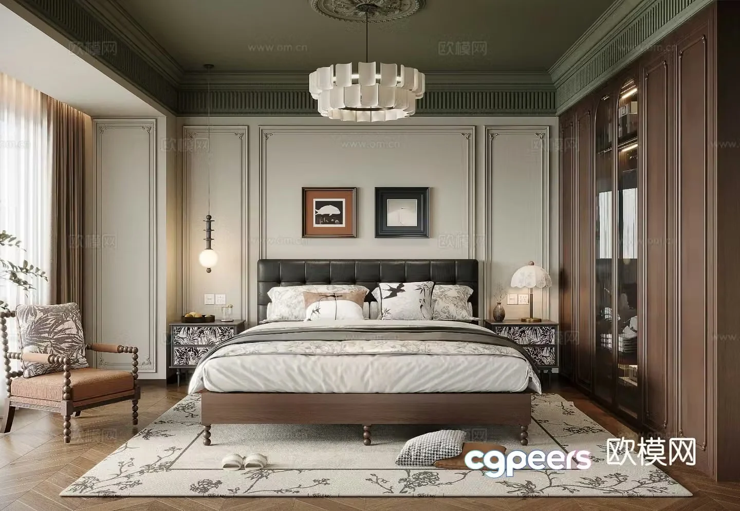 Medieval style bedroom master bedroom 3d model