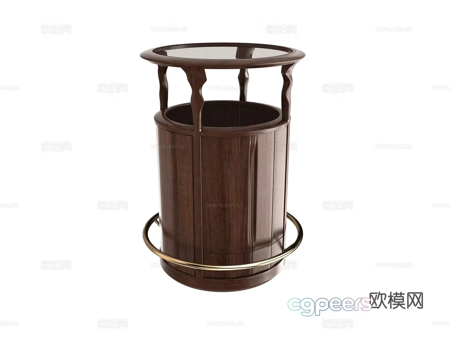 New Chinese style round table corner table side table 3D model