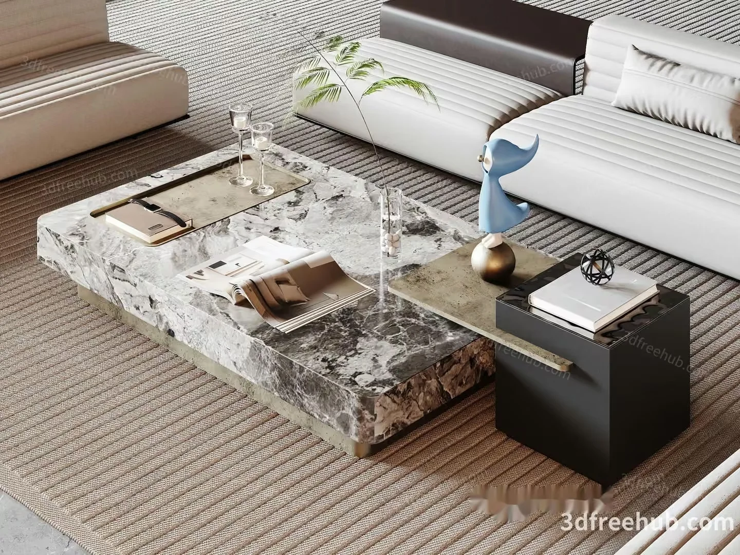 Modern Living Room 3D Model – 6209 – VRAY Render