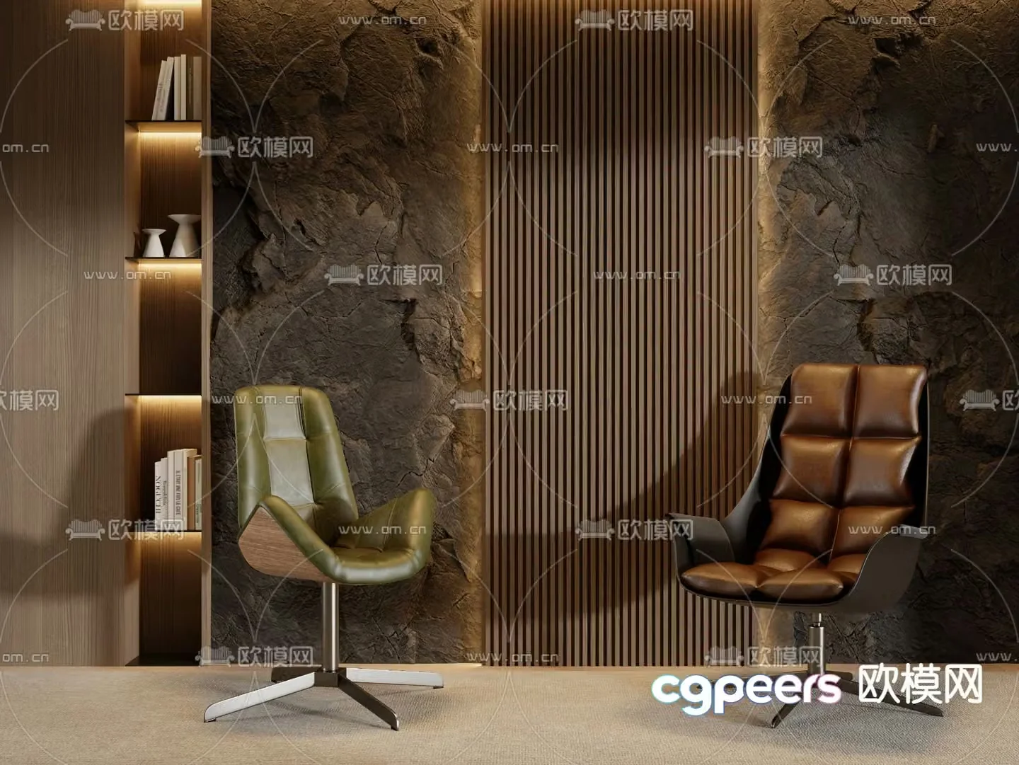 Modern office chair training chair 3d model