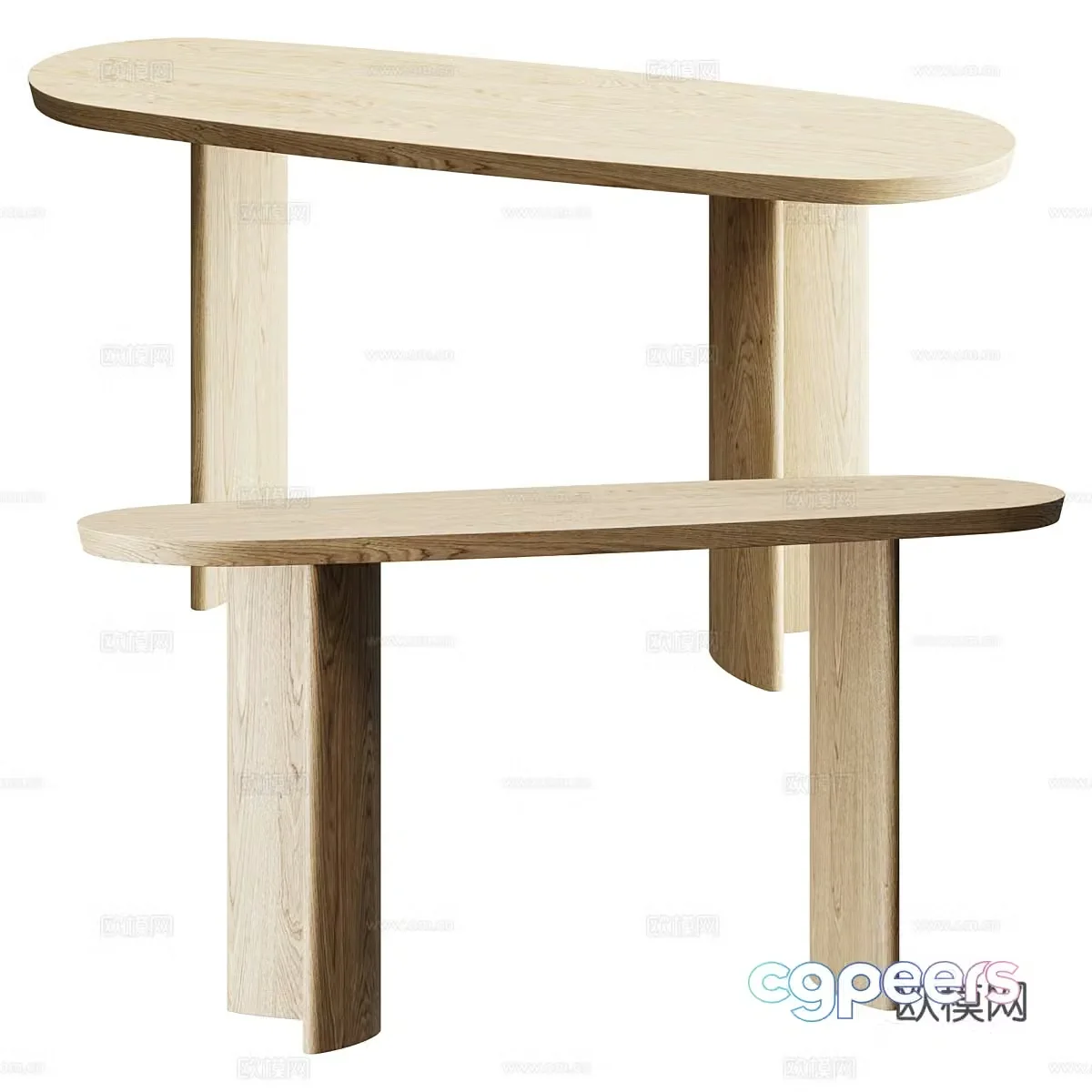 New Chinese style Lindner Veneer End viewing platform 3D model