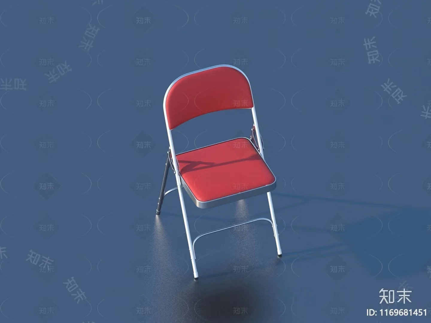 A Red Folding Chair 3D Model – 22781 – VRAY Render